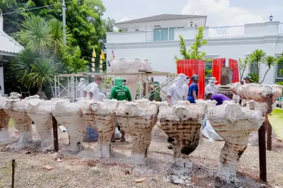ประมวลภาพพิธีเททองหล่อพระอสีติมหาสาวก วัดจุฬามณี
