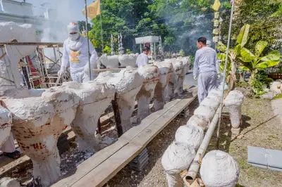 ประมวลภาพพิธีเททองหล่อพระอสีติมหาสาวก วัดจุฬามณี