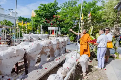ประมวลภาพพิธีเททองหล่อพระอสีติมหาสาวก วัดจุฬามณี