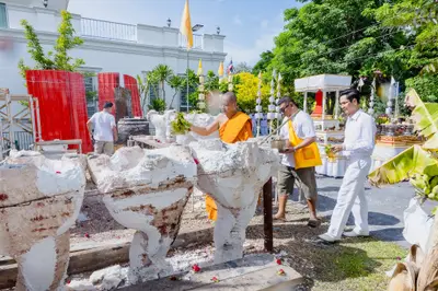 ประมวลภาพพิธีเททองหล่อพระอสีติมหาสาวก วัดจุฬามณี