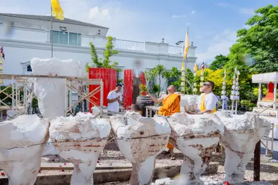 ประมวลภาพพิธีเททองหล่อพระอสีติมหาสาวก วัดจุฬามณี