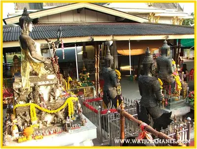 บรรยากาศภายในวัดจุฬามณี — ศาลา องค์เทพ ท้าวเวสสุวรรณ และบริเวณวัด (หน้า /visit)