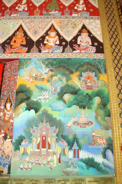 จิตรกรรมฝาผนังและศิลปกรรมภายในพระอุโบสถหินอ่อนจตุรมุข วัดจุฬามณี
