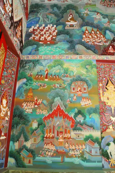 จิตรกรรมฝาผนังและศิลปกรรมภายในพระอุโบสถหินอ่อนจตุรมุข วัดจุฬามณี