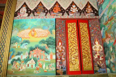 จิตรกรรมฝาผนังและศิลปกรรมภายในพระอุโบสถหินอ่อนจตุรมุข วัดจุฬามณี