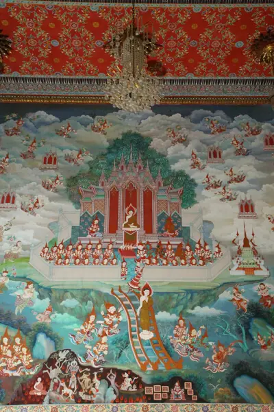 จิตรกรรมฝาผนังและศิลปกรรมภายในพระอุโบสถหินอ่อนจตุรมุข วัดจุฬามณี