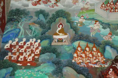 จิตรกรรมฝาผนังและศิลปกรรมภายในพระอุโบสถหินอ่อนจตุรมุข วัดจุฬามณี