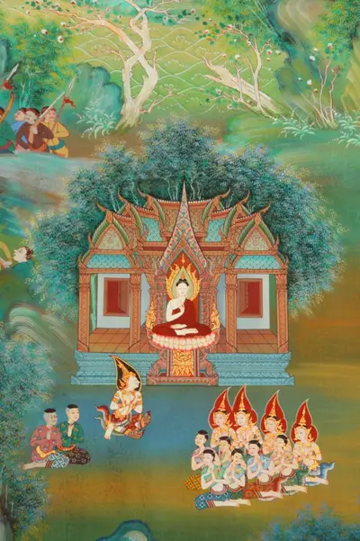 จิตรกรรมฝาผนังและศิลปกรรมภายในพระอุโบสถหินอ่อนจตุรมุข วัดจุฬามณี