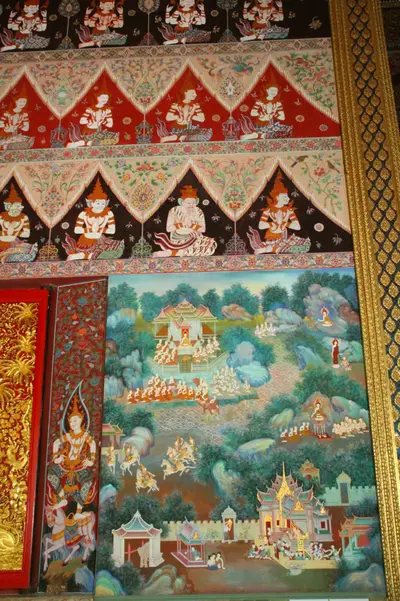 จิตรกรรมฝาผนังและศิลปกรรมภายในพระอุโบสถหินอ่อนจตุรมุข วัดจุฬามณี