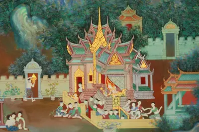 จิตรกรรมฝาผนังและศิลปกรรมภายในพระอุโบสถหินอ่อนจตุรมุข วัดจุฬามณี