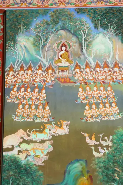จิตรกรรมฝาผนังและศิลปกรรมภายในพระอุโบสถหินอ่อนจตุรมุข วัดจุฬามณี
