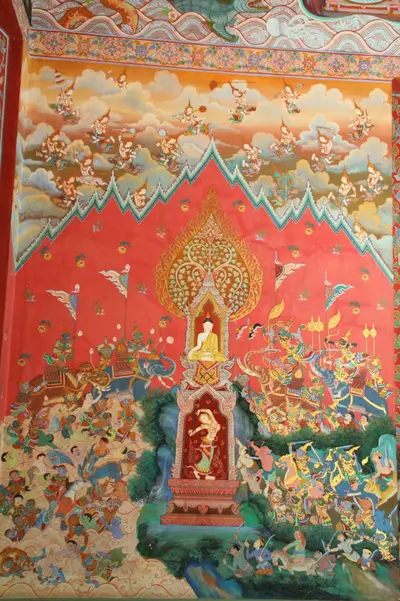 จิตรกรรมฝาผนังและศิลปกรรมภายในพระอุโบสถหินอ่อนจตุรมุข วัดจุฬามณี