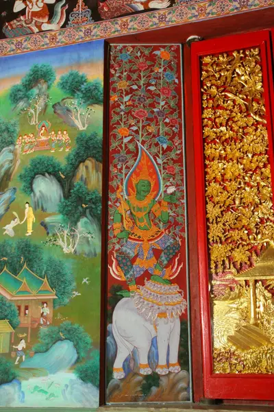 จิตรกรรมฝาผนังและศิลปกรรมภายในพระอุโบสถหินอ่อนจตุรมุข วัดจุฬามณี