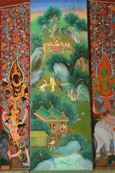 จิตรกรรมฝาผนังและศิลปกรรมภายในพระอุโบสถหินอ่อนจตุรมุข วัดจุฬามณี