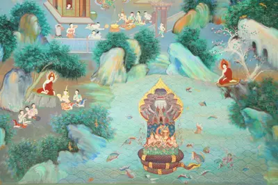 จิตรกรรมฝาผนังและศิลปกรรมภายในพระอุโบสถหินอ่อนจตุรมุข วัดจุฬามณี