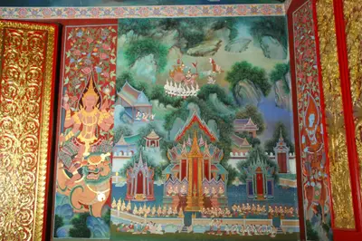 จิตรกรรมฝาผนังและศิลปกรรมภายในพระอุโบสถหินอ่อนจตุรมุข วัดจุฬามณี