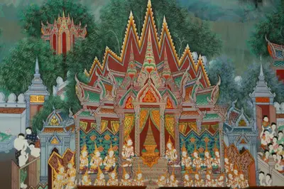 จิตรกรรมฝาผนังและศิลปกรรมภายในพระอุโบสถหินอ่อนจตุรมุข วัดจุฬามณี