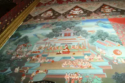 จิตรกรรมฝาผนังและศิลปกรรมภายในพระอุโบสถหินอ่อนจตุรมุข วัดจุฬามณี