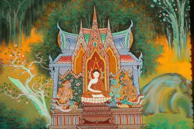จิตรกรรมฝาผนังและศิลปกรรมภายในพระอุโบสถหินอ่อนจตุรมุข วัดจุฬามณี