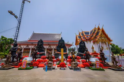 ภาพถ่ายทางอากาศวัดจุฬามณี ริมคลองอัมพวา ตำบลบางช้าง อำเภออัมพวา จังหวัดสมุทรสงคราม