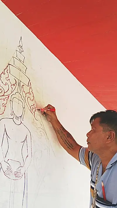งานศิลป์ปูนปั้นวิหารพระพุทธโสภิตมุณี วัดจุฬามณี อำเภออัมพวา จังหวัดสมุทรสงคราม