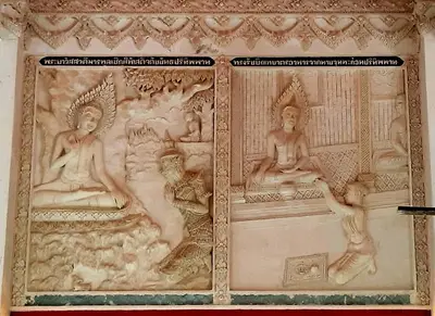 งานศิลป์ปูนปั้นวิหารพระพุทธโสภิตมุณี วัดจุฬามณี อำเภออัมพวา จังหวัดสมุทรสงคราม