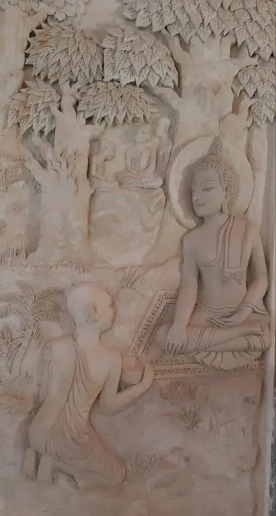 งานศิลป์ปูนปั้นวิหารพระพุทธโสภิตมุณี วัดจุฬามณี อำเภออัมพวา จังหวัดสมุทรสงคราม