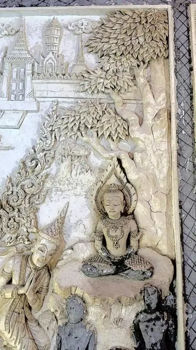 งานศิลป์ปูนปั้นวิหารพระพุทธโสภิตมุณี วัดจุฬามณี อำเภออัมพวา จังหวัดสมุทรสงคราม