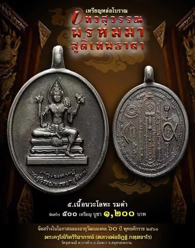 เทวสุวรรณพรหมมาสูติเทพธาดา และตะกรุดจักรพรรดิตราธิราช วัดจุฬามณี ปี ๒๕๖๐ — ภาพถ่ายวัตถุมงคลเนื้อต่างๆ และเอกสารการจัดสร้าง