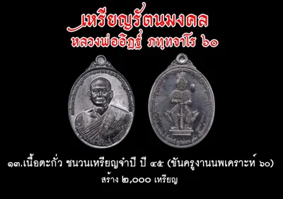 เหรียญรัตนมงคล หลวงพ่ออิฏฐ์ ภทฺทจาโร ๖๐ ปี วัดจุฬามณี ปี ๒๕๖๐ — ภาพถ่ายเหรียญเนื้อต่างๆ และเอกสารการจัดสร้าง