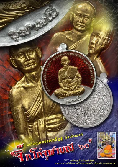 เหรียญหลวงพ่ออิฏฐ์ ภทฺทจาโร นั่งเต็มองค์ รุ่นจิ๊กโก๋จุฬามณี ๖๐ วัดจุฬามณี ปี ๒๕๖๐ — ภาพถ่ายเหรียญเนื้อต่างๆ และเอกสารการจัดสร้าง