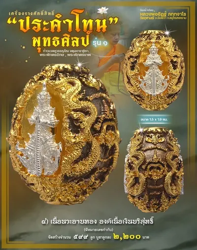 ประคำโทน ท้าวเวสสุวรรณโณ พุทธศิลป์ รุ่น ๑ วัดจุฬามณี ปี ๒๕๖๕ — ภาพถ่ายประคำโทนเนื้อต่างๆ และรายการจัดสร้าง
