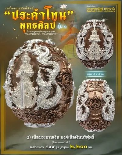 ประคำโทน ท้าวเวสสุวรรณโณ พุทธศิลป์ รุ่น ๑ วัดจุฬามณี ปี ๒๕๖๕ — ภาพถ่ายประคำโทนเนื้อต่างๆ และรายการจัดสร้าง