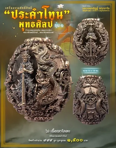 ประคำโทน ท้าวเวสสุวรรณโณ พุทธศิลป์ รุ่น ๑ วัดจุฬามณี ปี ๒๕๖๕ — ภาพถ่ายประคำโทนเนื้อต่างๆ และรายการจัดสร้าง