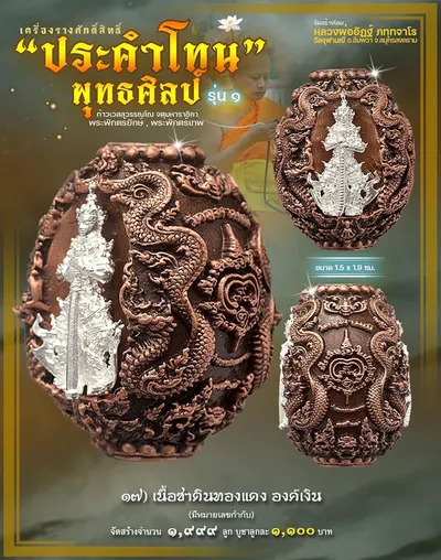 ประคำโทน ท้าวเวสสุวรรณโณ พุทธศิลป์ รุ่น ๑ วัดจุฬามณี ปี ๒๕๖๕ — ภาพถ่ายประคำโทนเนื้อต่างๆ และรายการจัดสร้าง