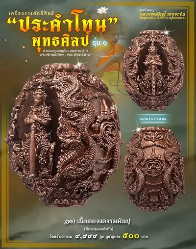 ประคำโทน ท้าวเวสสุวรรณโณ พุทธศิลป์ รุ่น ๑ วัดจุฬามณี ปี ๒๕๖๕ — ภาพถ่ายประคำโทนเนื้อต่างๆ และรายการจัดสร้าง