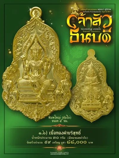 เหรียญเทวสุวรรณพรหมาสูติเทพ ประทับหลังท้าวเวสสุวรรณโณ รุ่นเจ้าสัว ธนบดี หลวงพ่ออิฏฐ์ วัดจุฬามณี ปี ๒๕๖๖ — ภาพถ่ายเหรียญเนื้อต่างๆ และรายการจัดสร้าง