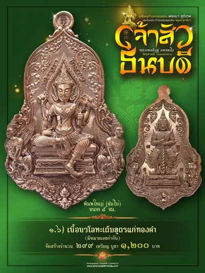 เหรียญเทวสุวรรณพรหมาสูติเทพ ประทับหลังท้าวเวสสุวรรณโณ รุ่นเจ้าสัว ธนบดี หลวงพ่ออิฏฐ์ วัดจุฬามณี ปี ๒๕๖๖ — ภาพถ่ายเหรียญเนื้อต่างๆ และรายการจัดสร้าง