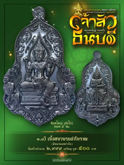 เหรียญเทวสุวรรณพรหมาสูติเทพ ประทับหลังท้าวเวสสุวรรณโณ รุ่นเจ้าสัว ธนบดี หลวงพ่ออิฏฐ์ วัดจุฬามณี ปี ๒๕๖๖ — ภาพถ่ายเหรียญเนื้อต่างๆ และรายการจัดสร้าง