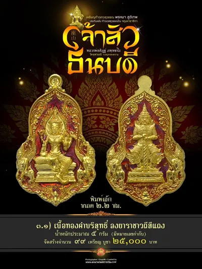 เหรียญเทวสุวรรณพรหมาสูติเทพ ประทับหลังท้าวเวสสุวรรณโณ รุ่นเจ้าสัว ธนบดี หลวงพ่ออิฏฐ์ วัดจุฬามณี ปี ๒๕๖๖ — ภาพถ่ายเหรียญเนื้อต่างๆ และรายการจัดสร้าง