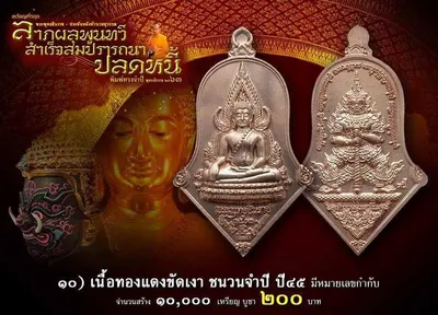เหรียญพระพุทธชินราช ประทับหลังท้าวเวสสุวรรณ รุ่น ปลดหนี้ หลวงพ่ออิฏฐ์ วัดจุฬามณี ปี ๒๕๖๓ — ภาพถ่ายเนื้อต่างๆ