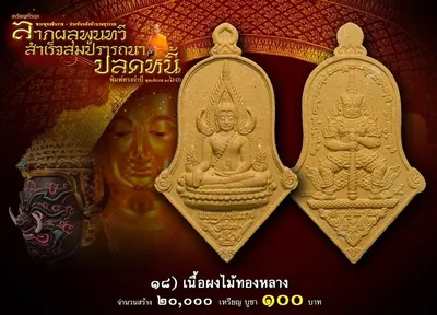 เหรียญพระพุทธชินราช ประทับหลังท้าวเวสสุวรรณ รุ่น ปลดหนี้ หลวงพ่ออิฏฐ์ วัดจุฬามณี ปี ๒๕๖๓ — ภาพถ่ายเนื้อต่างๆ