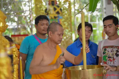 ประมวลภาพพิธีเททองหล่อองค์ท้าวเวสสุวรรณ ๗ องค์ วัดจุฬามณี ปี ๒๕๖๒