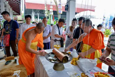 ประมวลภาพพิธีเททองหล่อองค์ท้าวเวสสุวรรณ ๗ องค์ วัดจุฬามณี ปี ๒๕๖๒