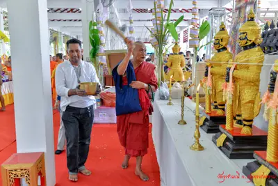 ประมวลภาพพิธีเททองหล่อองค์ท้าวเวสสุวรรณ ๗ องค์ วัดจุฬามณี ปี ๒๕๖๒
