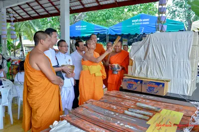 ประมวลภาพพิธีเททองหล่อองค์ท้าวเวสสุวรรณ ๗ องค์ วัดจุฬามณี ปี ๒๕๖๒