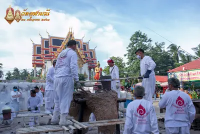 ประมวลภาพพิธีเททองหล่อพระพุทธชินราชจำลอง วัดจุฬามณี ปี ๒๕๖๓