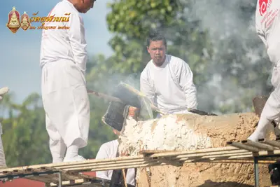 ประมวลภาพพิธีเททองหล่อพระพุทธชินราชจำลอง วัดจุฬามณี ปี ๒๕๖๓