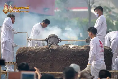ประมวลภาพพิธีเททองหล่อพระพุทธชินราชจำลอง วัดจุฬามณี ปี ๒๕๖๓