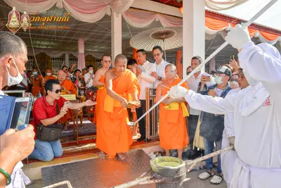 ประมวลภาพพิธีเททองหล่อพระพุทธชินราชจำลอง วัดจุฬามณี ปี ๒๕๖๓